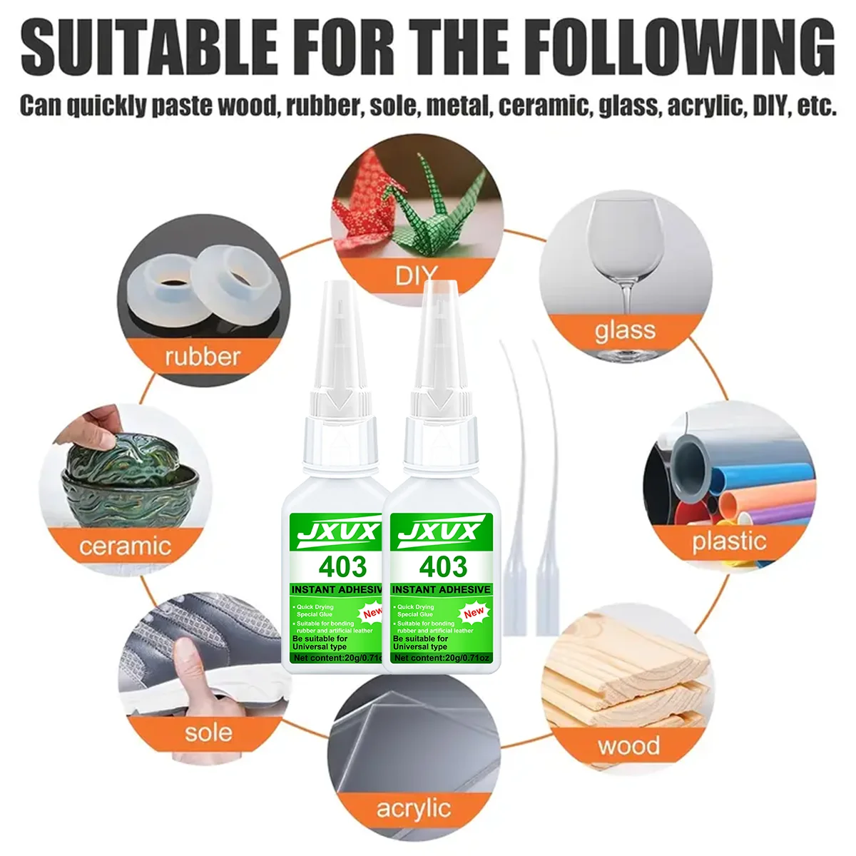 Super Glue All-Purpose Liquid 20g-금속, 플라스틱, 목재, 세라믹, 유리 및 DIY 수리에 사용되는 투명하고 빠른 건조 AC 접착제, 금속 및 플라스틱에 대한 가장 강력한 접착제, 사용하기 쉽습니다