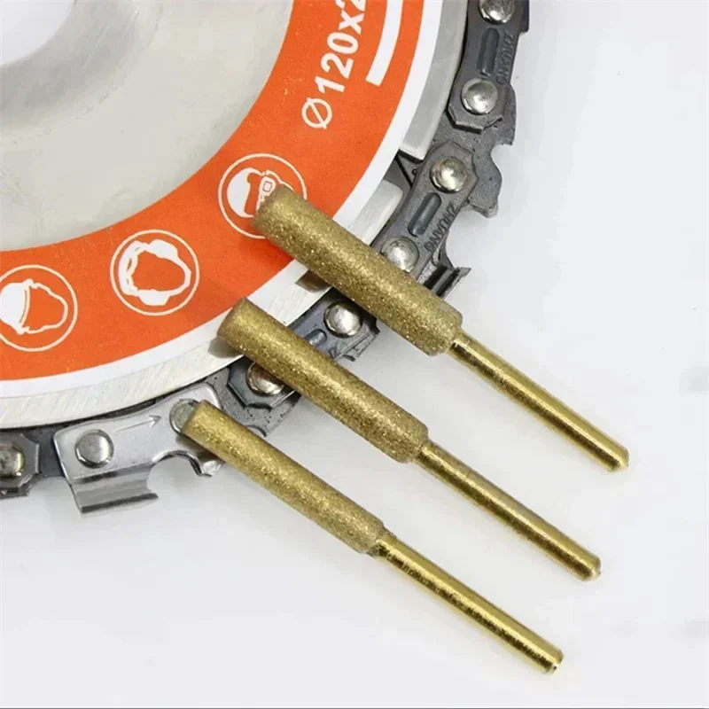 Imagem -05 - Diamante Revestido Rebarba Motosserra Apontador Rebarba Escultura Cabeça de Moagem Arquivo Rotativo 4.0 4.8 5.5 mm Conjunto de Ferramentas de Afiação Abrasiva 20 Peças