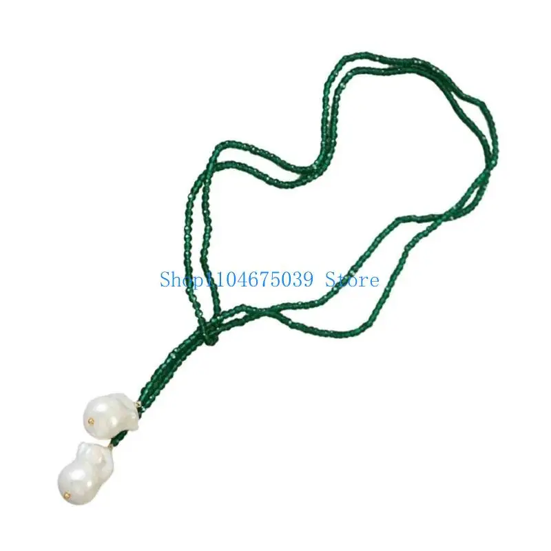 5ASD لؤلؤة الباروكي المألوف قلادة قلادة قلادة معاصرة قابلة للتعديل قلادة رقبة الأنيقة ملحق أنيق #3