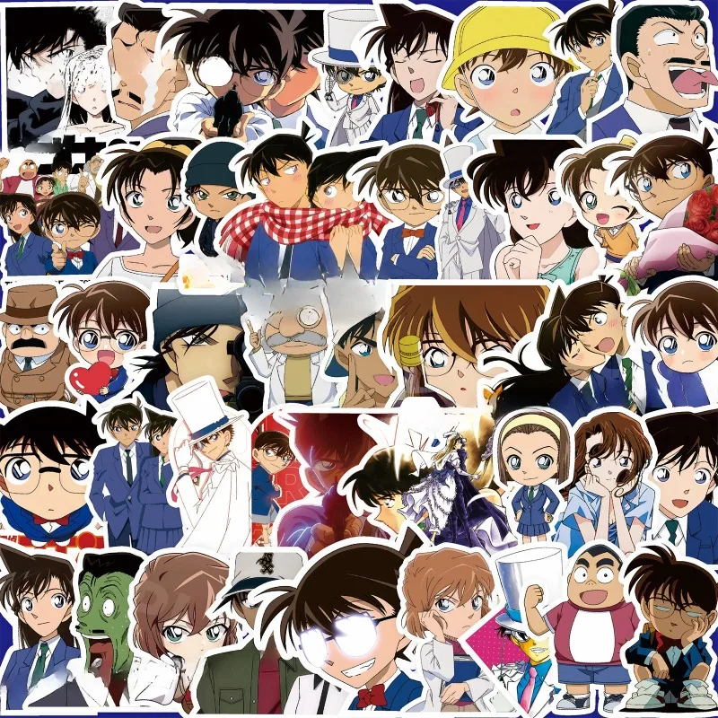 10/80Pcs Japanese anime character role-playing stickers Kudou Shinichi Mouri Ran decoration luggage phone case children's toys