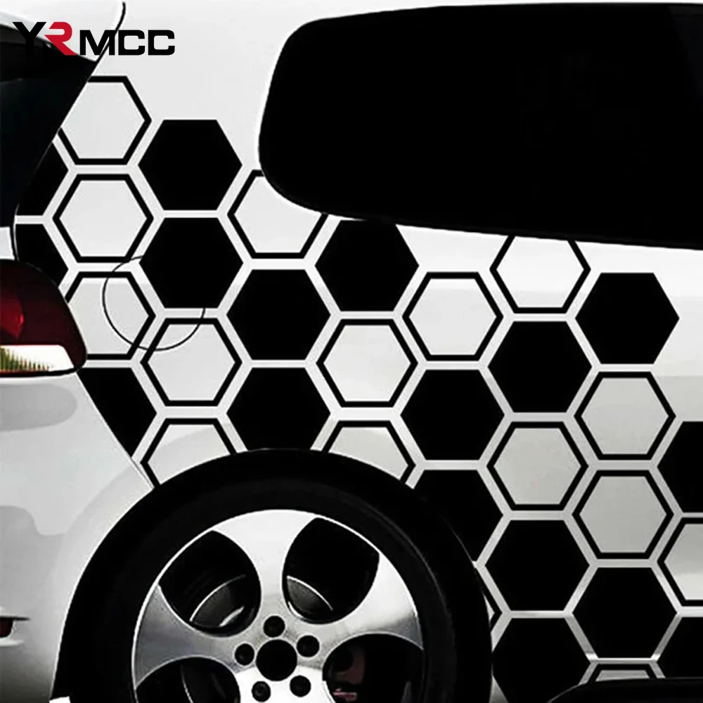 Car Honeycomb Stickers Modification Decor Car Side Waterproof Honeycomb Creative Stickers for Motorcycle Auto Decor DIY Stickers