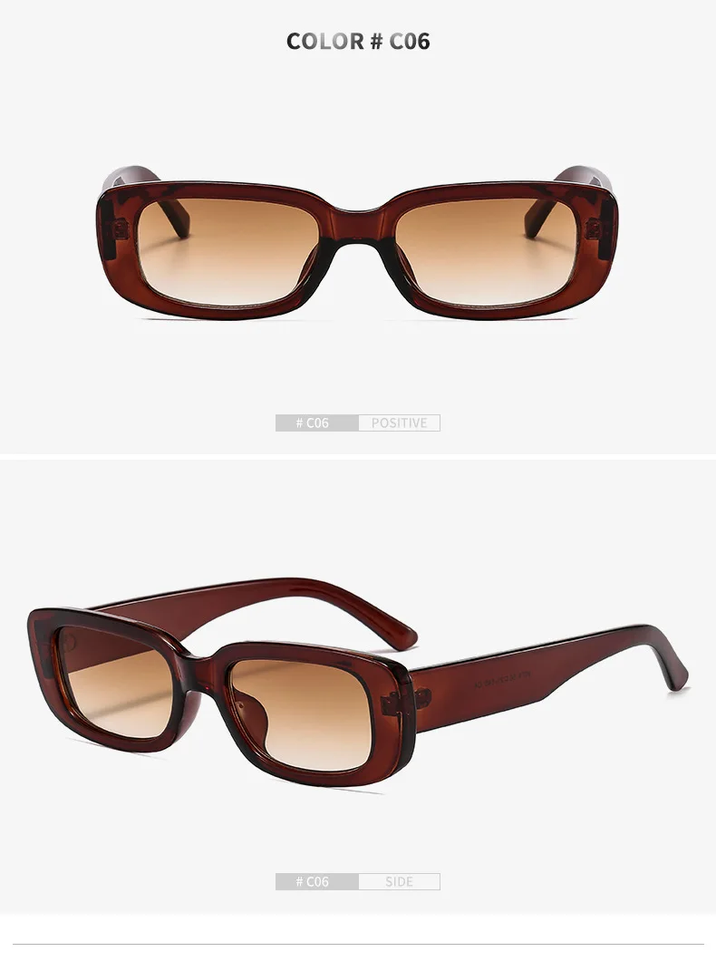 Trendige Mode-Sonnenbrille mit Kleinem Rechteckigem Rahmen für Damen, Luxusmarken-Designer Retro Quadratische Sonnenbrille für Frauen – Detail 16