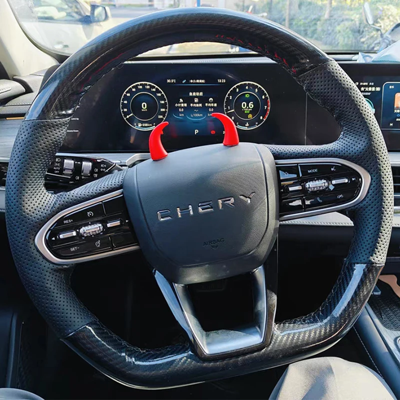 

For Chery 2022-2023 Arrizo 8 5GT Tiggo 7 Plus Hand Sewn Needle Thread Car Steering Wheel Cover Car Accessories Genuine Leather