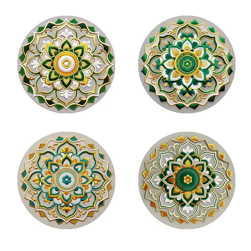4 pieces of mandala printed coasters, suitable for daily fam