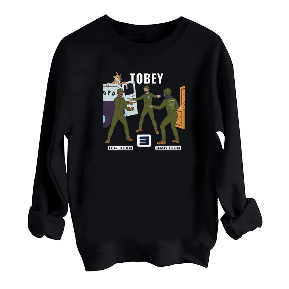 Eminem & Big Sean & BabyTron Tobey Sweatshirt Harajuku Round Neck Long Sleeve Oversize Hoodie