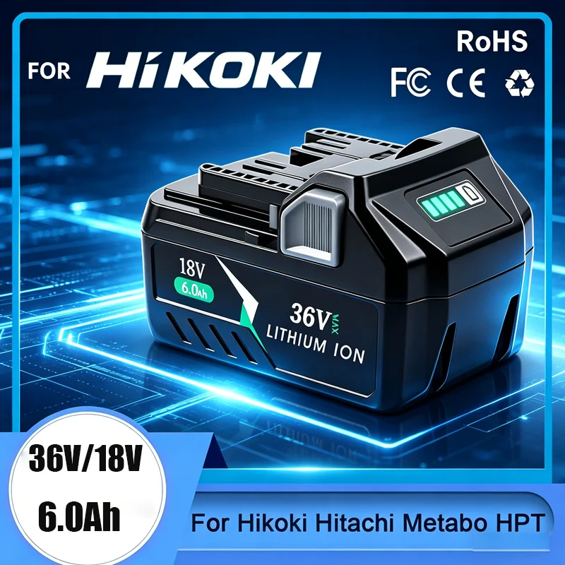 

Original 36V /18V 6.0Ah Battery for Hitachi HiKOKI BSL1840 BSL1860 DS18DSL C18DSL - High Power & Long-Lasting Multi-Tool Power