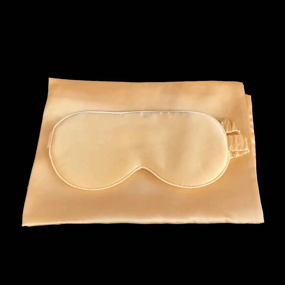 Silk Pillowcase+silk Eye Mask Gift Set with Both Sides Made of 100% Mulberry Silk To Promote Healthy Sleep