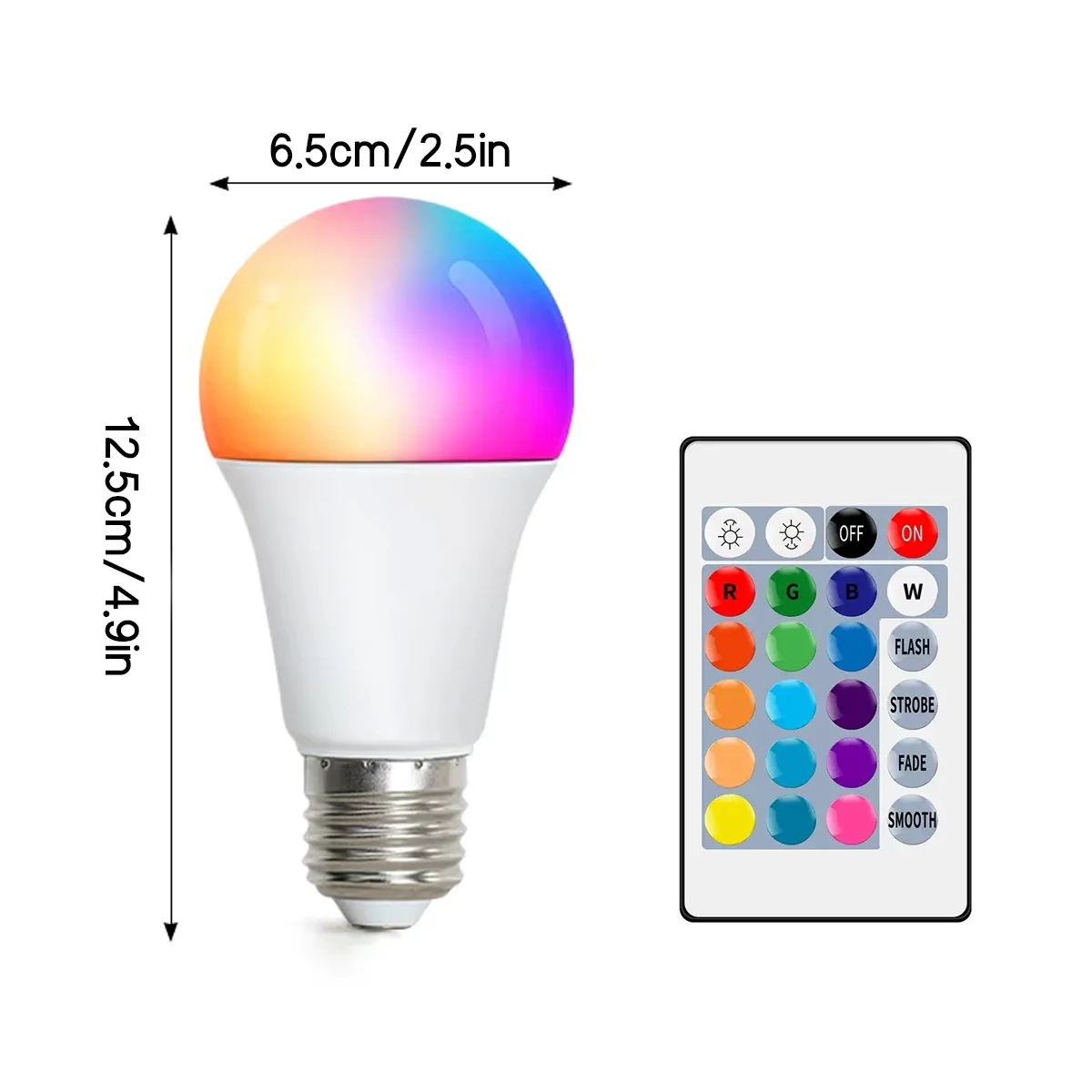 16 Color Rgbw Colorful Infrared Remote Control Bulb 24 Key Remote Control Spotlight Color Changing Party Atmosphere Light view 6