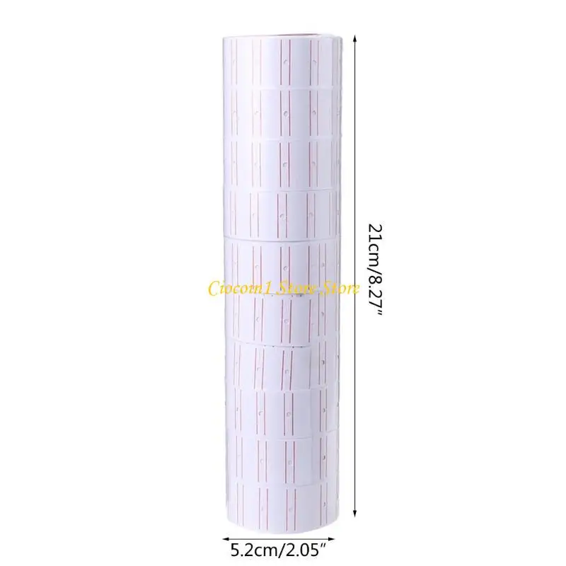 A3PC 10 Pcs Label Price Tag Rolls Tag Label Refill FOR Price Gun MX-5500 White for w/ Double Red Lines Yellow Red Pink