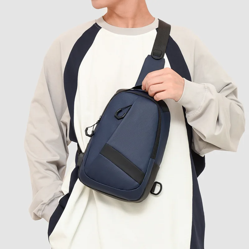 

Men's lightweight waterproof leather film single-shoulder phone storage multi-layer commuting, travel and business crossbody bag