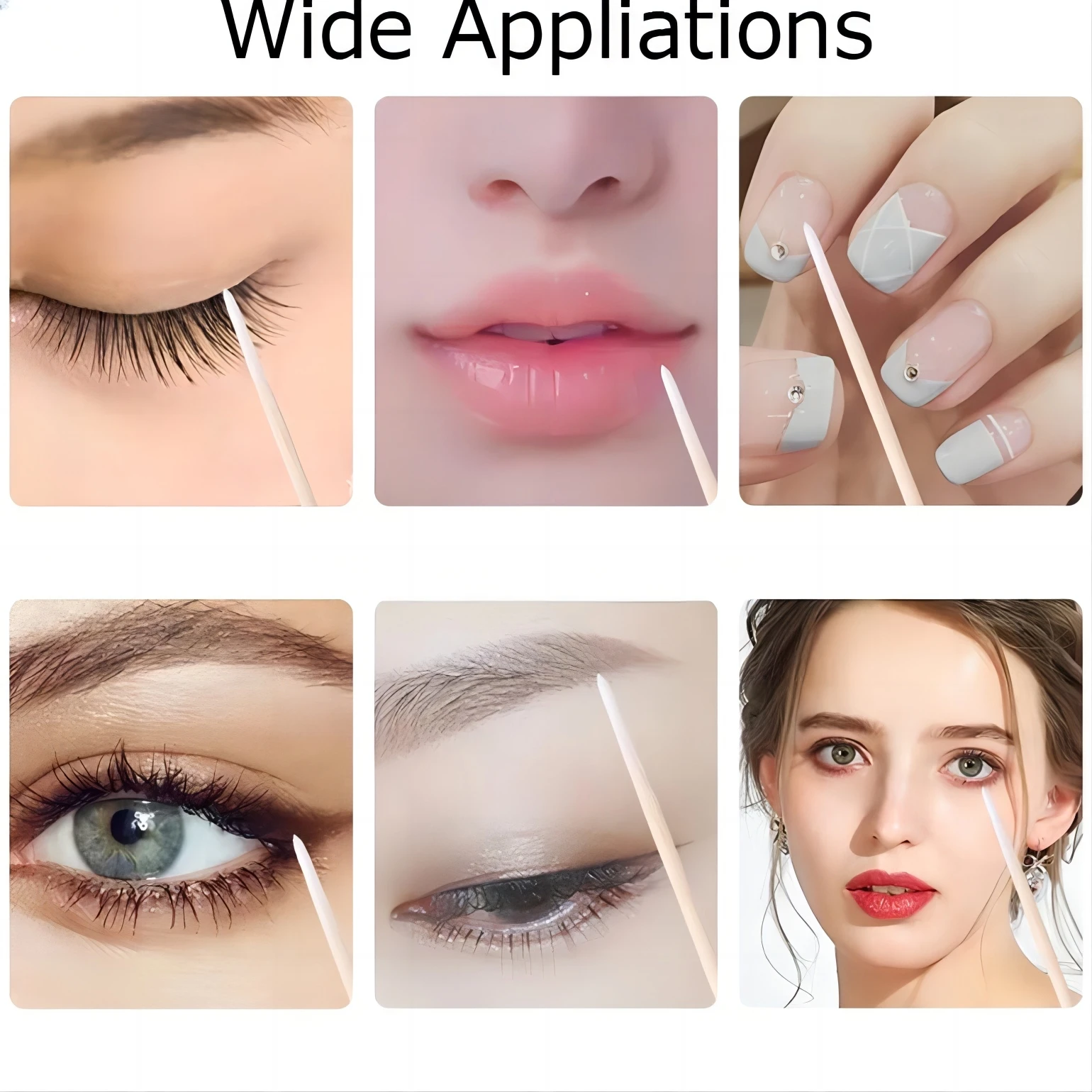 100/300 PCS Disposable ขนาดเล็กผ้าฝ้าย Swab แปรง Lint ฟรี Micro ไม้แปรงแต่งหน้า Eyelash EXTENSION กาวถอดเครื่องมือ