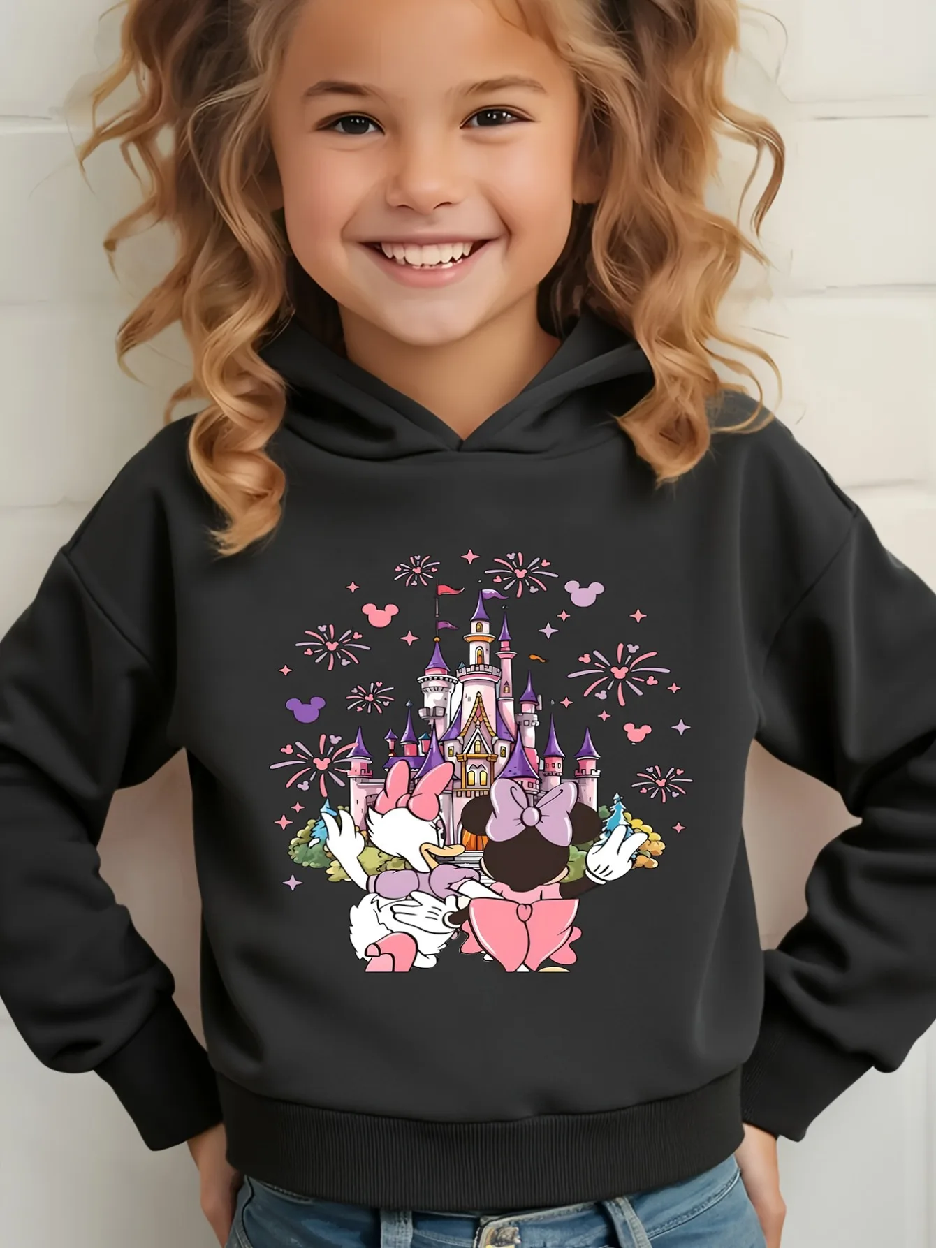 [معتمد] سترة كاجوال للفتيات من سلسلة أميرات ديزني، سترة خريف وشتاء بأكمام طويلة مع أميرة ديزني وفيونكة pr