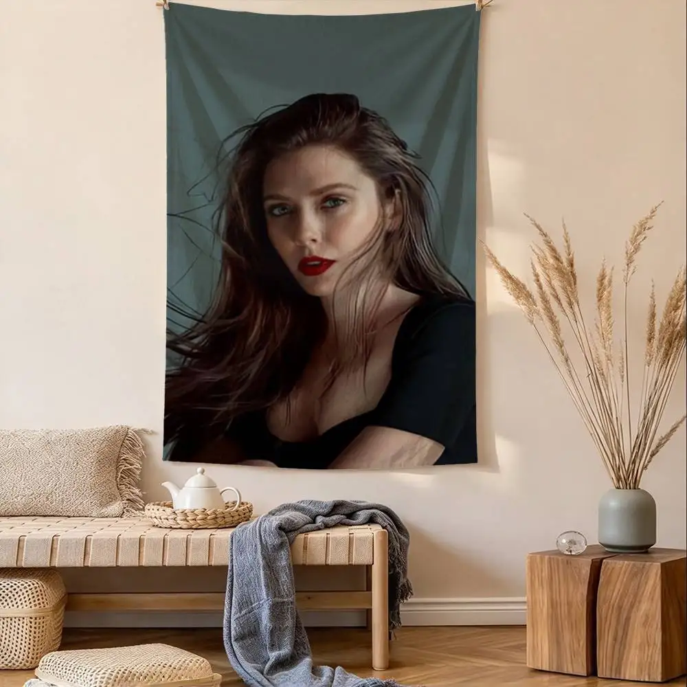 Actor E-Elizabeth Olsen Tapestry Tropical Ocean Wall Hanging for Bedroom Living Room Dorm Home Decor