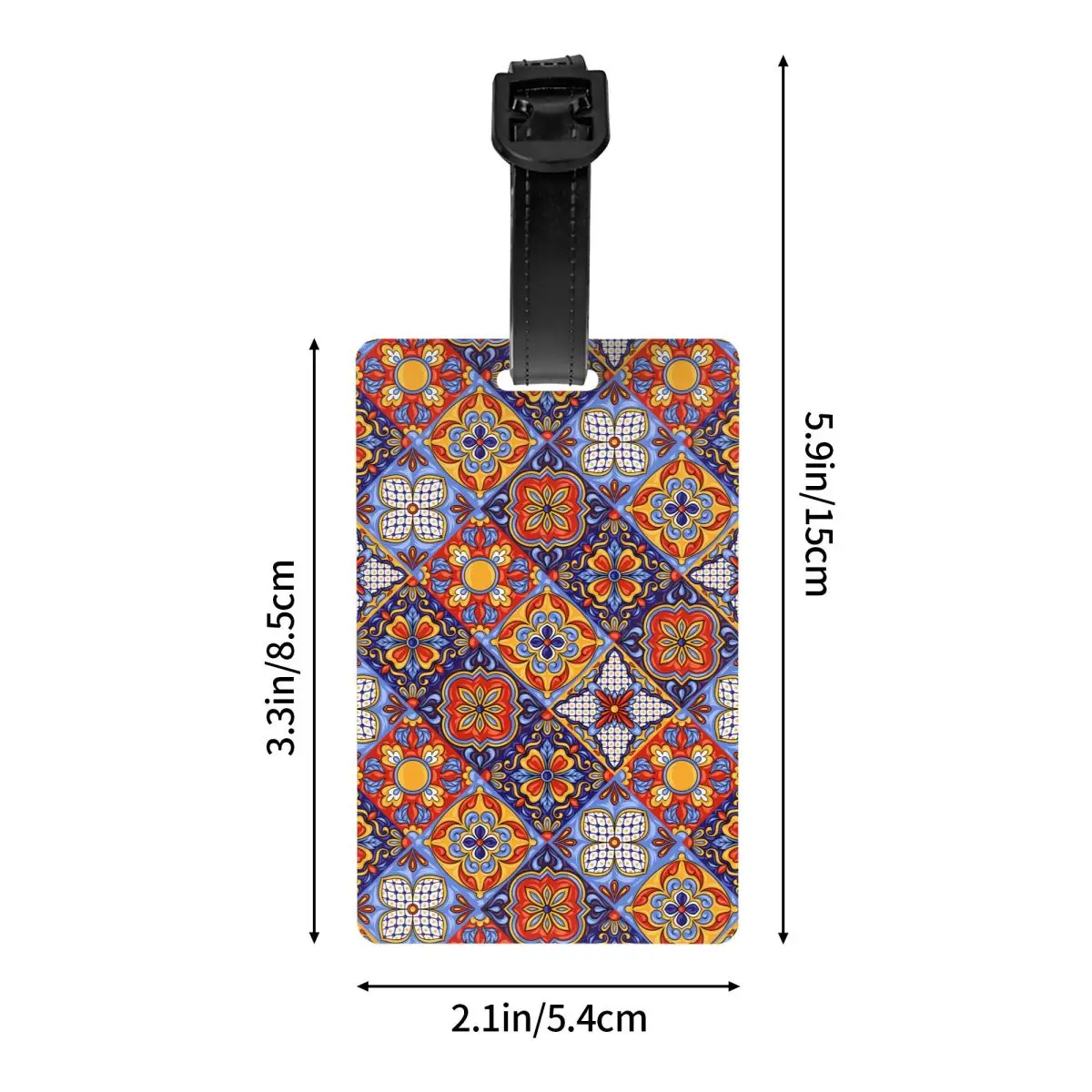 Mexican Tiles Luggage Tag Custom Baggage Tags Privacy Cover Name ID Card