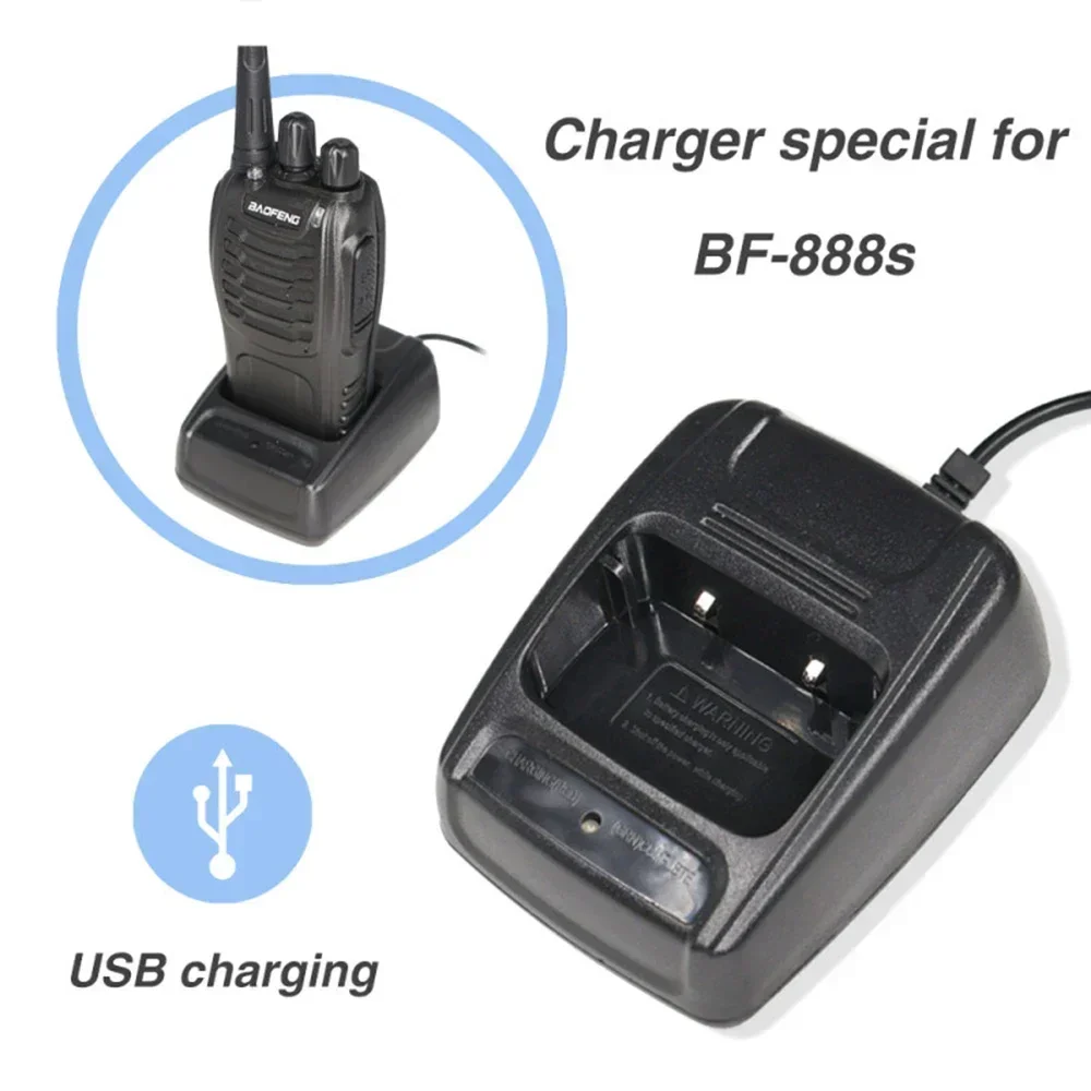 Baofeng BF-888S 워키토키 USB 충전기, 휴대용 리튬 이온 배터리, USB 케이블 입력, 5V 1A, 666S 777s 888s 충전 액세서리