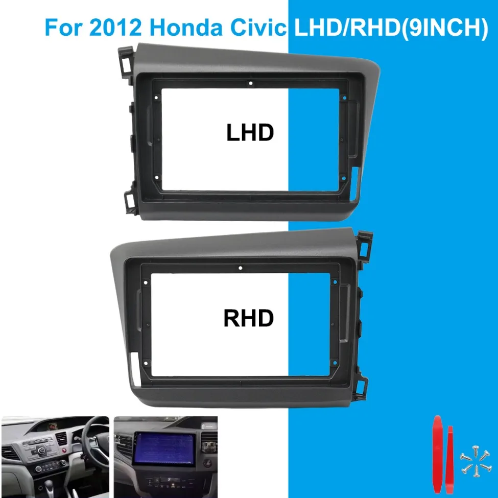 

Для Honda Civic 2012 (левый/правый руль) — 9-дюймовая рамка для автомагнитолы, панель приборов, комплект для установки стереосистемы