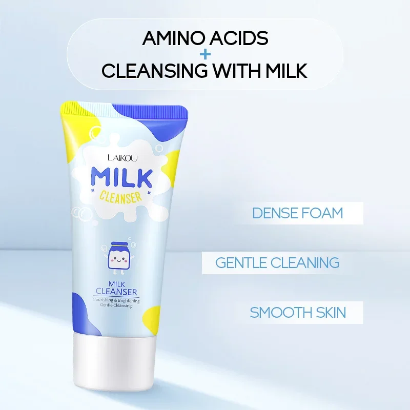 

LAIKOU Washing Cream 50g Milk Cleanser Gentle Deep Cleaning Natural Oil Control Facial Cleanser Face Moisturizing Skin Care