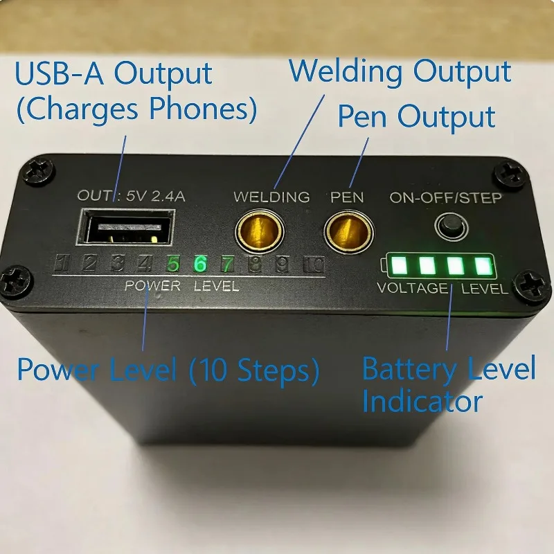 Portable Spot Welder 18650 Battery, 800A 10 Gears Adjustable with USB Power Bank, DIY Nickel Strip Battery Pack Welder