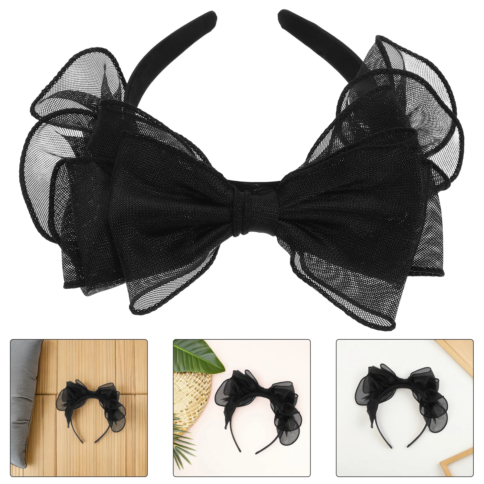 

Retro Bow Headband Women Bowknot Hair Band Anti-Slip Party Supplies Girls Decorative Headbands for Cosplay Costume Xmas Gifts