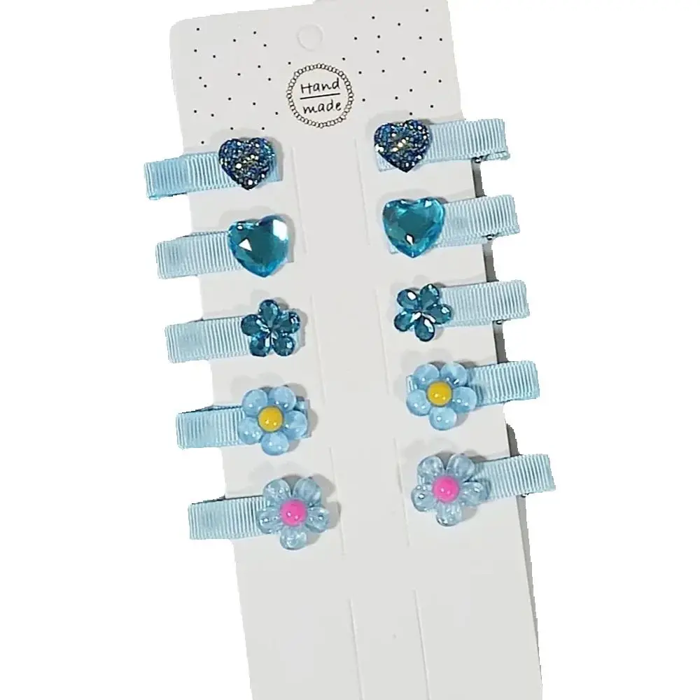 

10 шт., новые заколки для волос с милыми героями мультфильмов синего и розового цвета для девочек, детские заколки с цветами, повязка на голову, заколки, модные аксессуары для волос