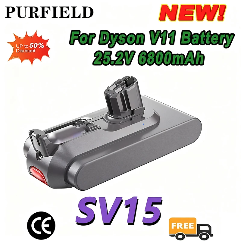 

V11 Battery 6800-9800mAh 25.2V for Dyson V11 SV15 SV16 SV17 SV18 SV22, V11 Animal Fluffy Vacuum Cleaner Li-ion Click-in Battery