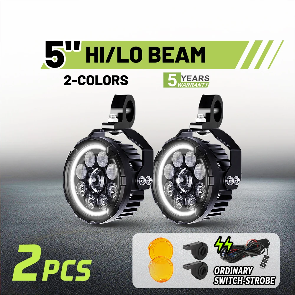 Braveway 5 inch Upgrade Motorfiets Extra Verlichting Strobe Wit Amber DRL Richtingaanwijzer voor BMW R1200GS F800GS F700GS F650 K1600