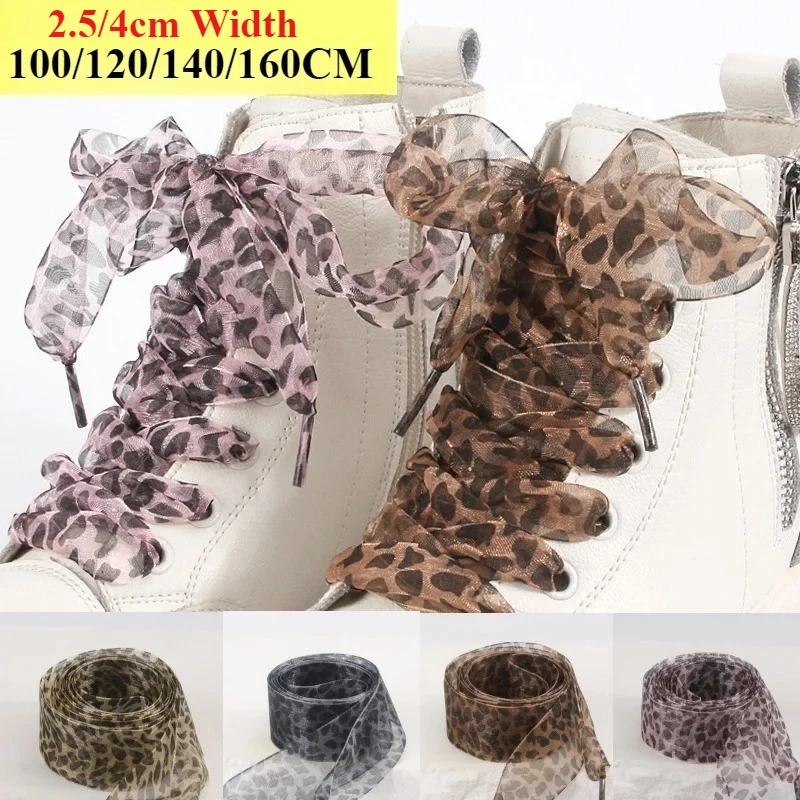 

Vintage Leopard Print Shoelaces Women Girl Men Flat Laces Creative Unisex Sneakers Canvas Shoe Lace To All Kinds of Shoes