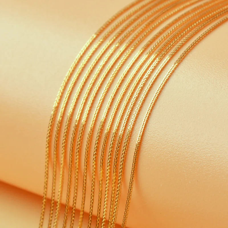 

NYMPH Genuine 18K Yellow Gold Chain Fine Jewelry Real au750 Necklace Pendant 40cm 45cm 80cm Wendding Party Gift For Women X312
