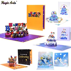 3D Pop Up Birthday Card for Kids Boy Girl Baby Shower First Birthday Party Greeting Cards Handmade Gifts