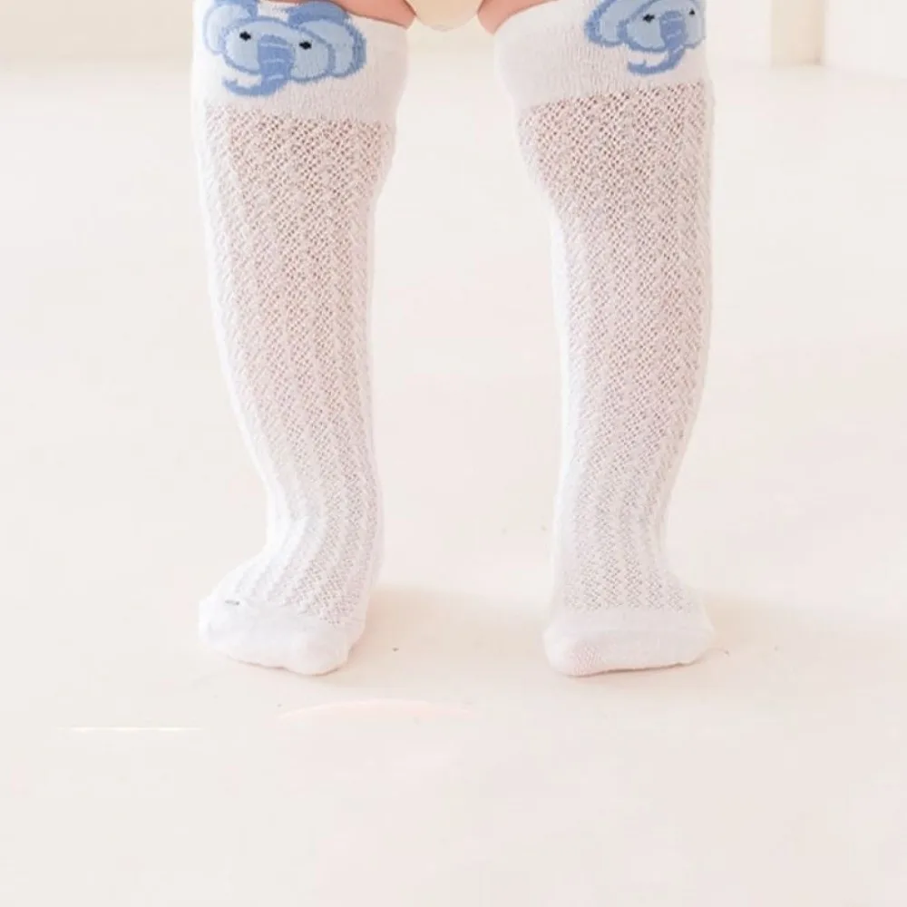 6Pairs Sweet Cartoon Animal Calf Socks Baby Cute Mesh Infant Cotton Stockings Leg Warmer Toddle Long Tube Socks Newborn