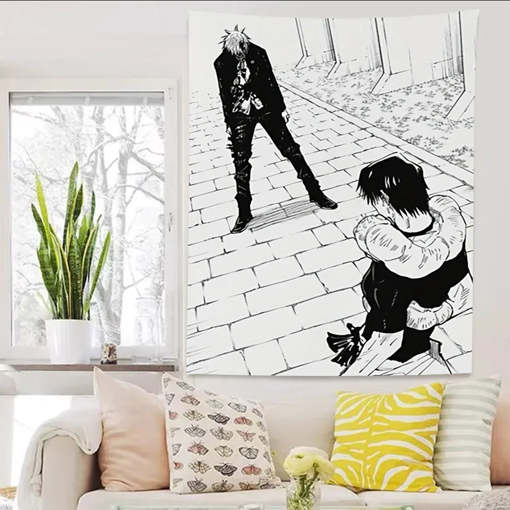 Jujutsu Kaisen Anime Tapestry Gojo vs Toji Cool Room Stuff Wall Art Aesthetic Room Decor Large Tapestry Room Decoration Items