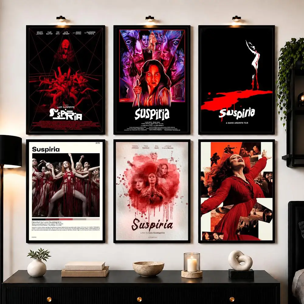 Classic Horror Movie S-Suspiria Poster Wall Art Print Sticker for Bedroom Living Room Dorm Office Modern Home Decor
