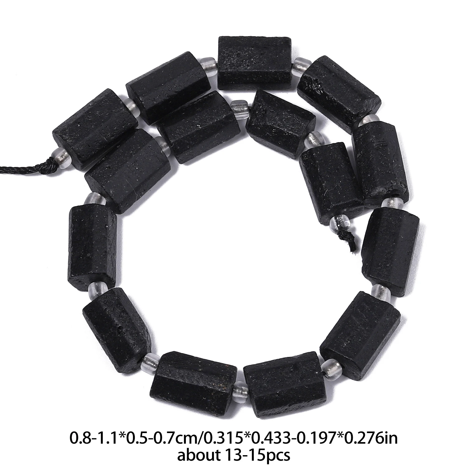 8-11mm Unregelmäßige Säule Naturstein Matt Schwarz Turmalin Perlen Rohr Spacer Perlen für Schmuck Machen DIY Charms armbänder