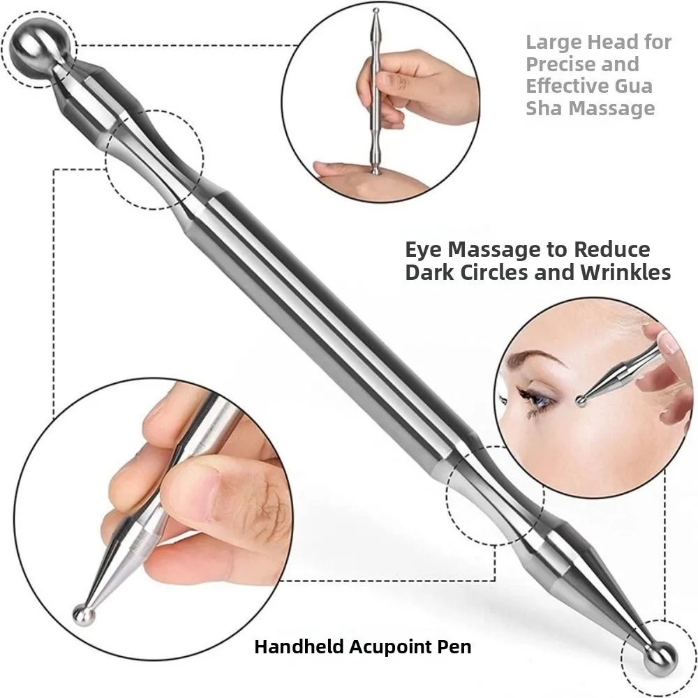 Stainless Steel Acupuncture Pen Self-Care Tool Wellness Product Deep Tissue Massager Deep Tissue Dual Head Design