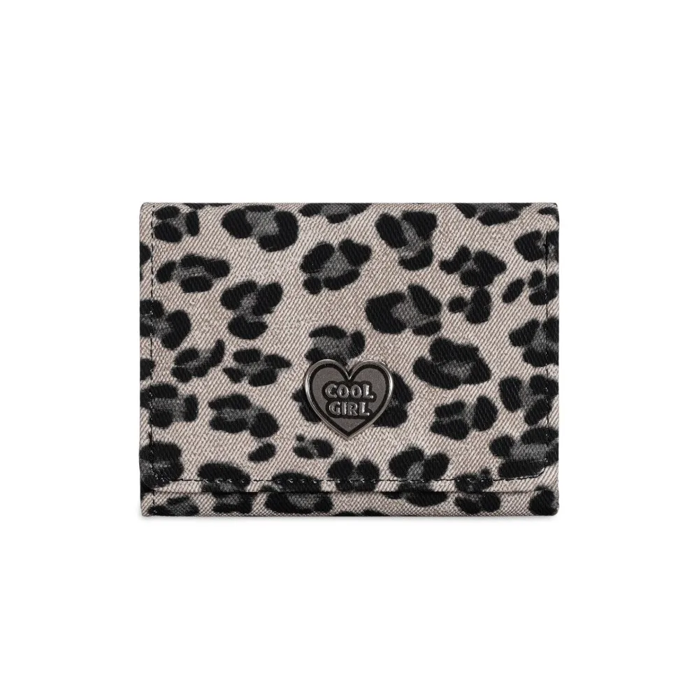 Portable Leopard Print Short Wallet Three-fold Multiple Card Coin Pouch Large Capacity Korean Style Card Bag Women