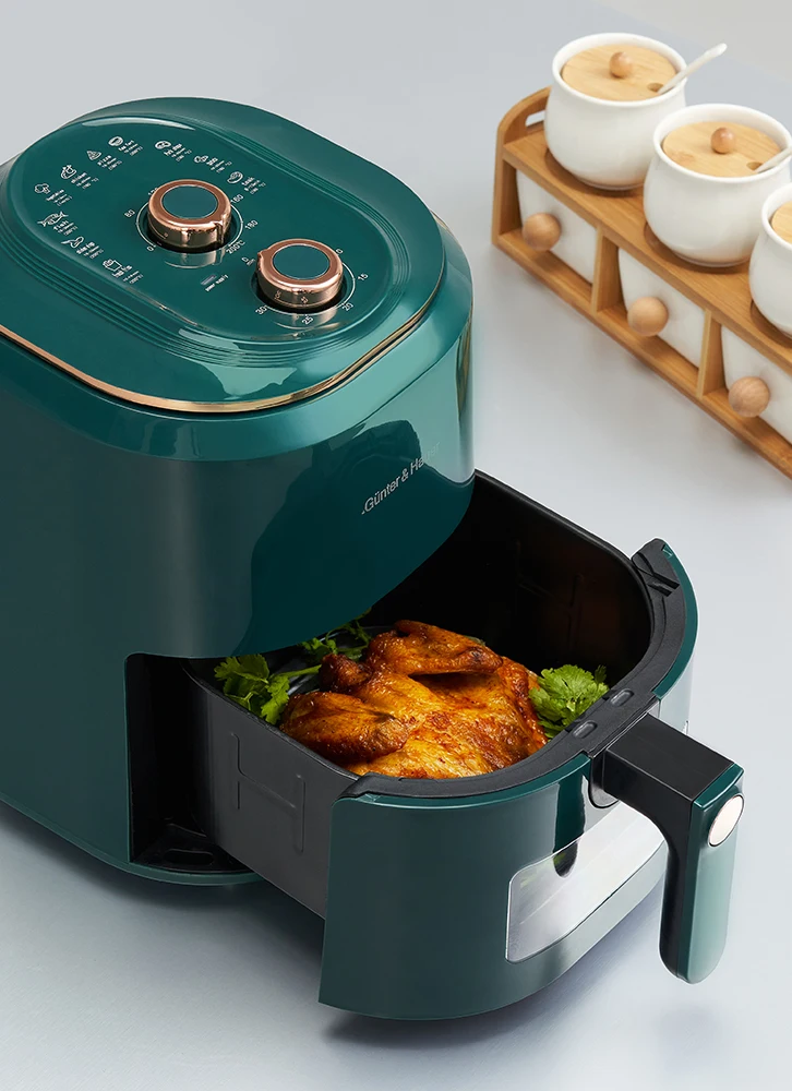 Big Capacity 6.8L drawer fryer  Visible air fryer with double knob control  with timer  With look through window