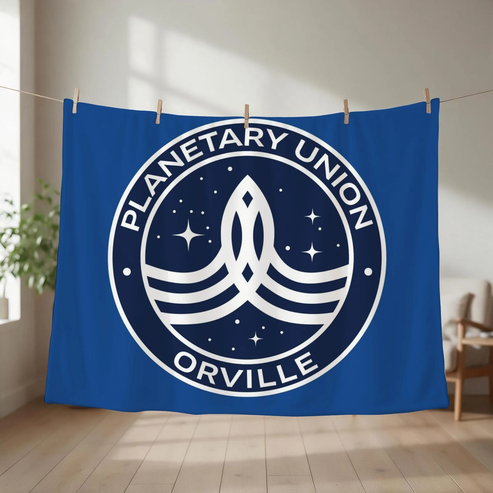 The Orville -Planetary Union Logo Throw Blanket couch cozy soft plush fuzzy picnic outdoor blanket