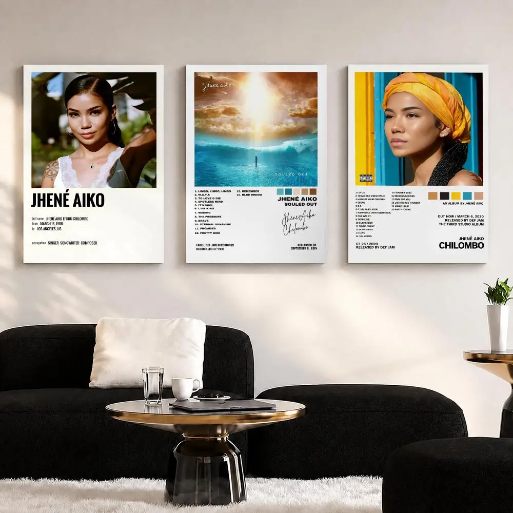 Singer Album J_Jhene A_Aiko Framed Wall Painting Ready to Hang Canvas Wall Art Poster for Bedroom Living Room Home Decor Gift