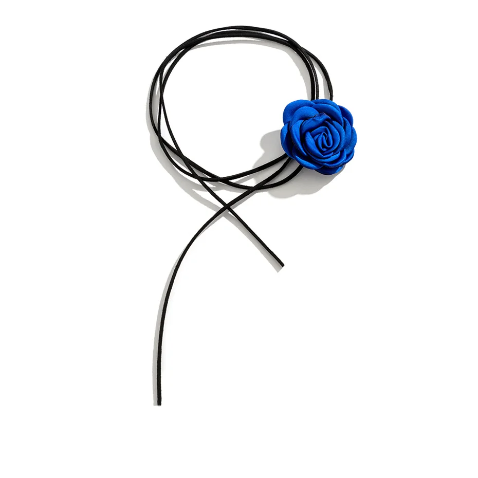 Romantische Gothic Große Rose Blume Schlüsselbein Kette Halskette für Frauen Damen Koreanische Mode Einstellbare Seil Halsband Y2K Zubehör – Detail 20