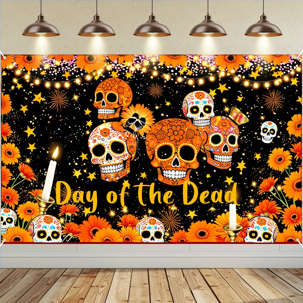 Day Of The Dead Banner Mexican Dia DE Los Muertos Background Mexico Party Decor Support Customized 180*110cm