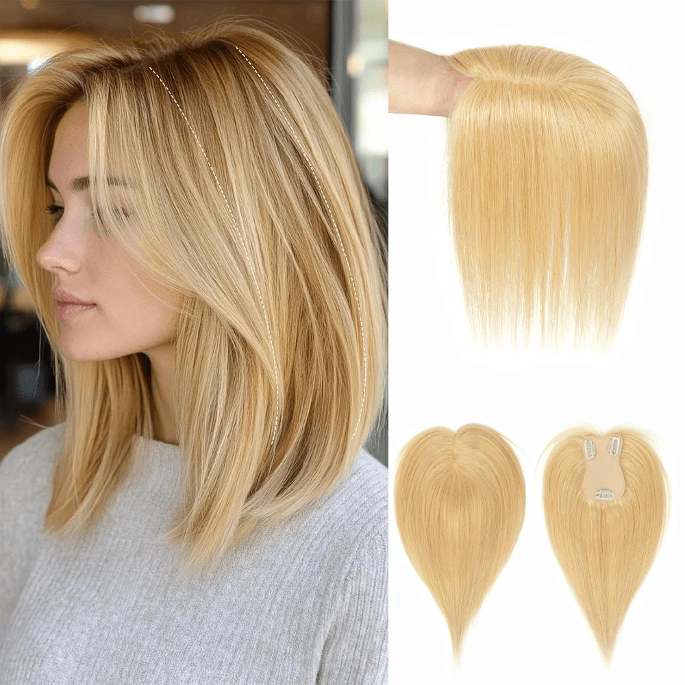 

Топперы для волос «7x11» см, средняя часть, женский топпер из натуральных волос с кружевными зажимами для наращивания волос, светлые человеческие шиньоны