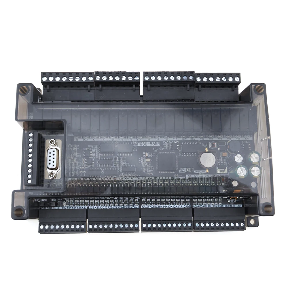 high speed FX1N FX2N FX3U-56MR 32 input 24 relay output industrial control board with Transparent shell