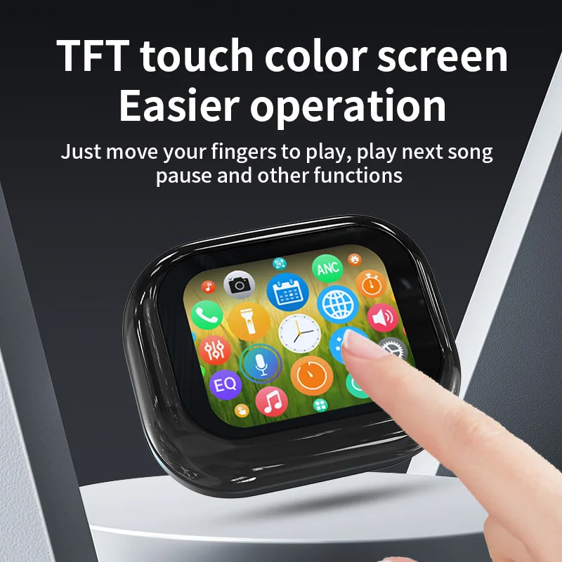 LED Display Smart Touch Control Headphones Language Translator Bluetooth Wireless Earphone Noise Cancelling Music Sports Earbuds