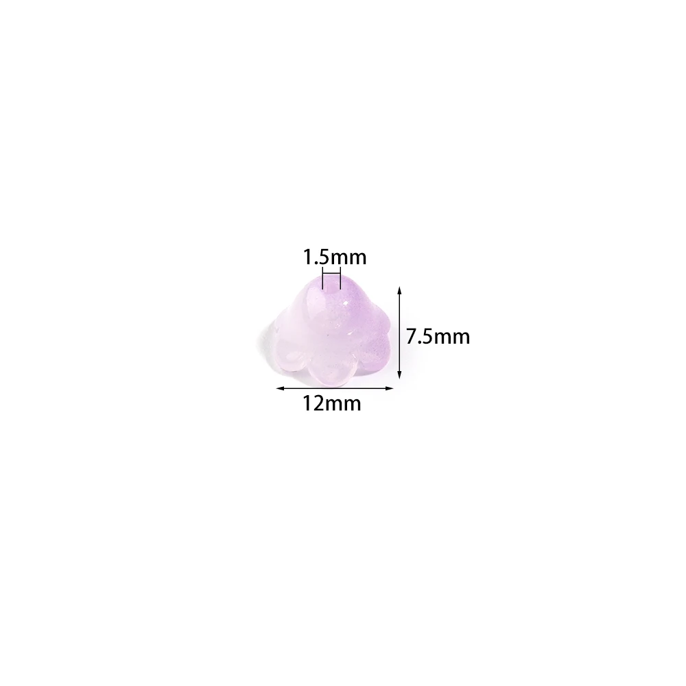 50pcs Colorful Lily of The Valley Flower Shape Bead 12x7.5mm Lampwork Glass Loose Beads for DIY Craft Jewelry Making Accessories image 2