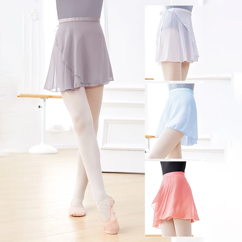 バレエ ラップ スカート 大人 子供 レースアップ シフォン ダンス 練習用スカート