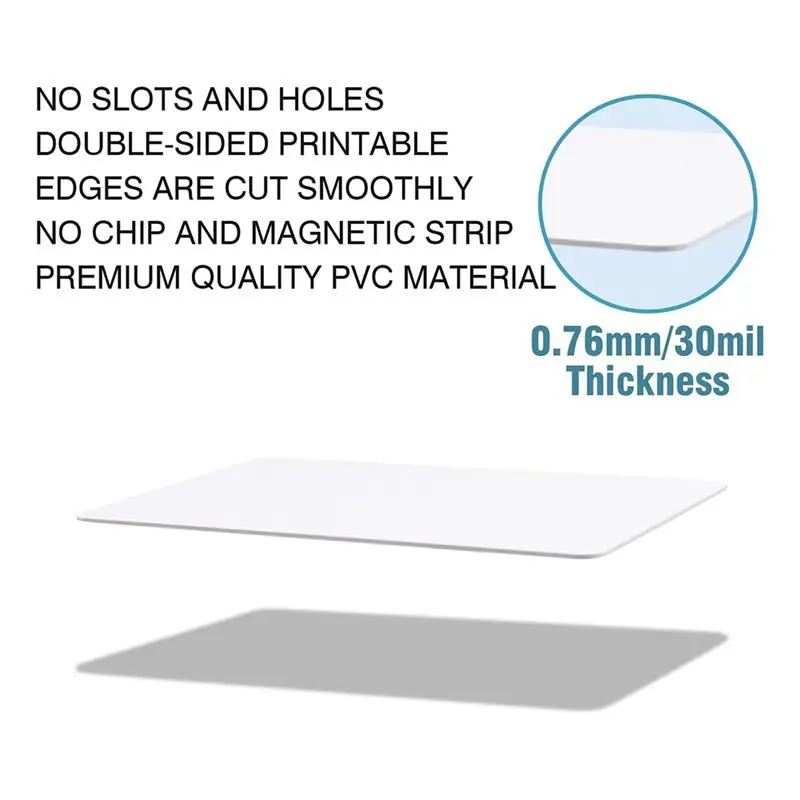 AEF7-премиумные пустые ПВХ-карты, белые пластиковые карты графического качества CR80 30Mil для принтеров с бейджами фото