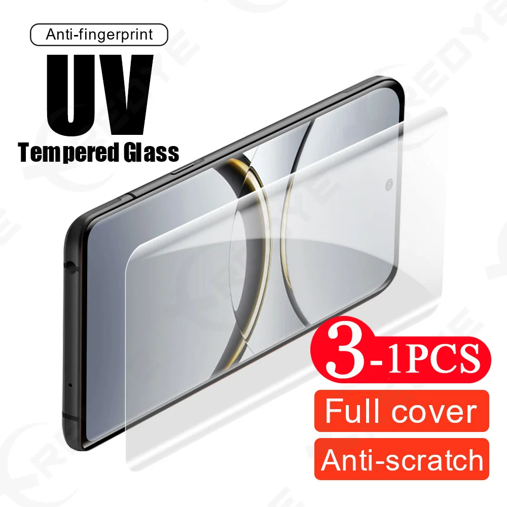 3/2/1Pcs full cover UV Tempered Glass Smartphone Screen Protector for OPPO Find X8 X7 Protective Film X6 X5 Pro Reno 13 12 11Pro