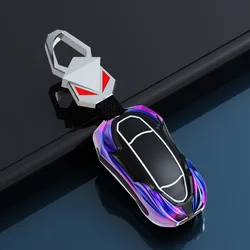 Zinc Alloy Car Smart Key Cover Case Fob for Tesla Model X Model S Model 3 Model Y Key Shell Bag Holder Protector Accessories