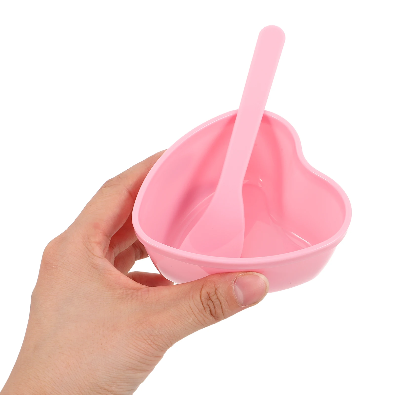 قناع الوجه على شكل قلب وردي، مجموعة وعاء خلط، سطح أملس، بلاستيك عملي، العناية بالبشرة، سبا، السفر، أوعية الوجه، أدوات التجميل