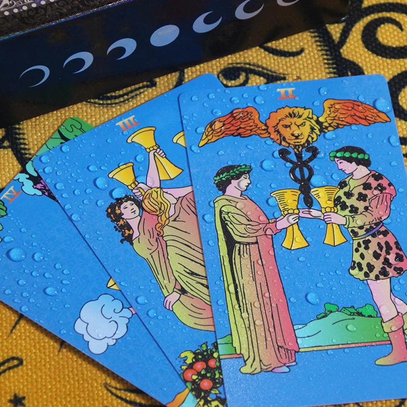 Plastic Waterproof Tarot Divination Prop Classic Tarot Game Beginners Self Study Prop Prophecy